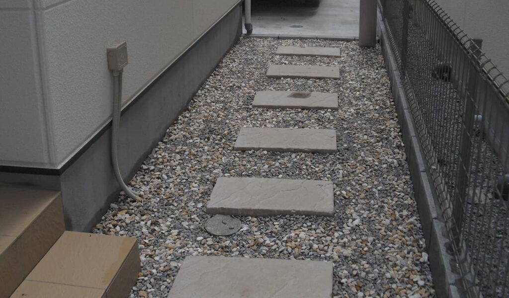 安心安全に遊べる日陰のお庭