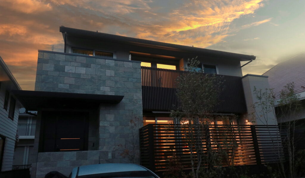 目隠しフェンス付きウッドタイルテラスの外構工事