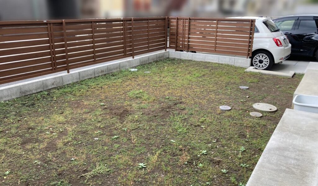 ワンちゃんと遊べる緑のお庭